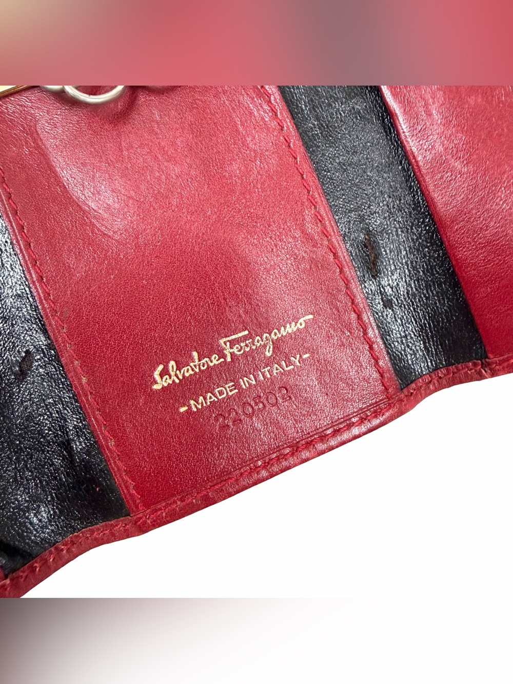 Authentic Ferragamo Red Leather Keychain Wallet - Picture 5 of 11